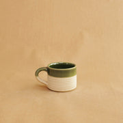 Art Deco Ribbed Cup - Peridot Green